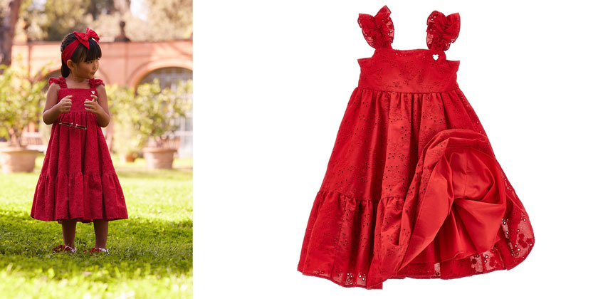 czerwona sukienka dla dziewczynki na wesele - monnalisa, sklep polska